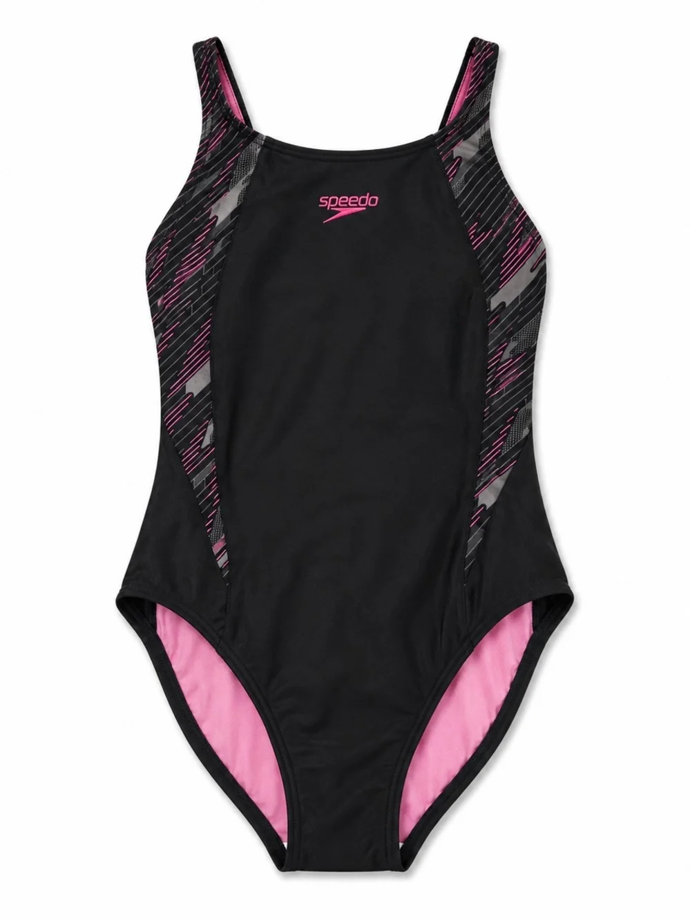 Speedo Black & Pink One-Piece Swimsuit